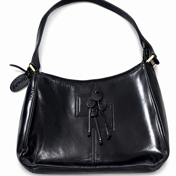 Rolfs Handbags - Rolfs Genuine Leather Black Leather Shoulder Bag